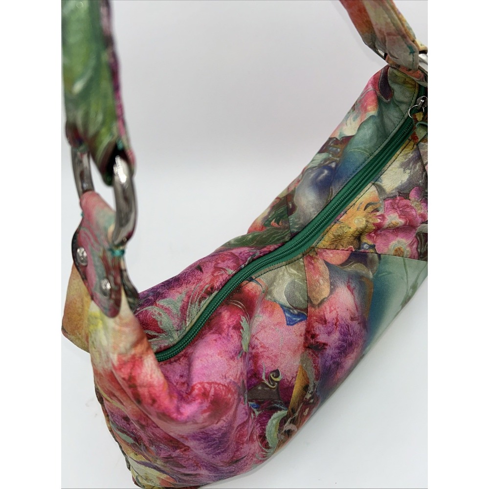 HTF HOBO International Summer Garden Painted Leather Slouchy Shoulder & Dust Bag - Picture 8 of 9